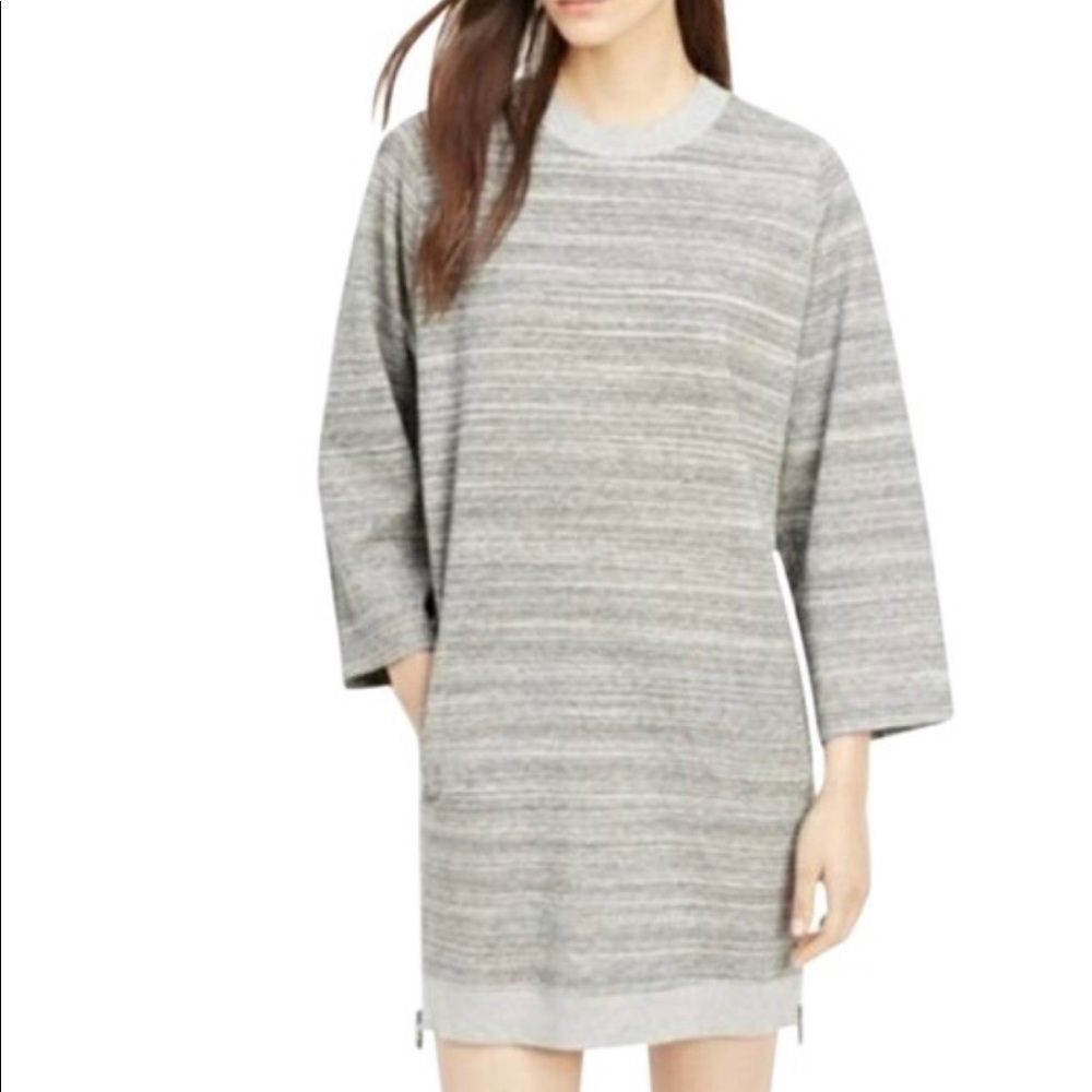 Vince Rib Trim Mélange Dress